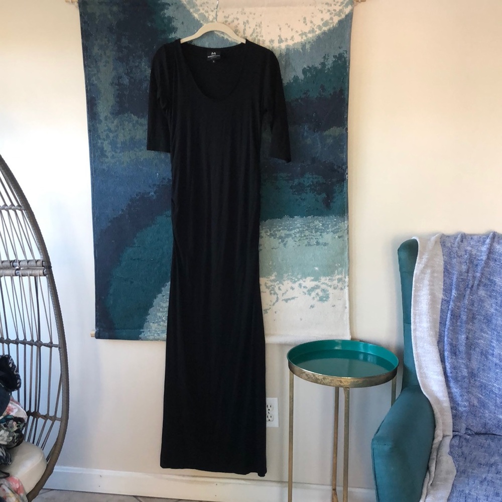 Black maternity maxi dress